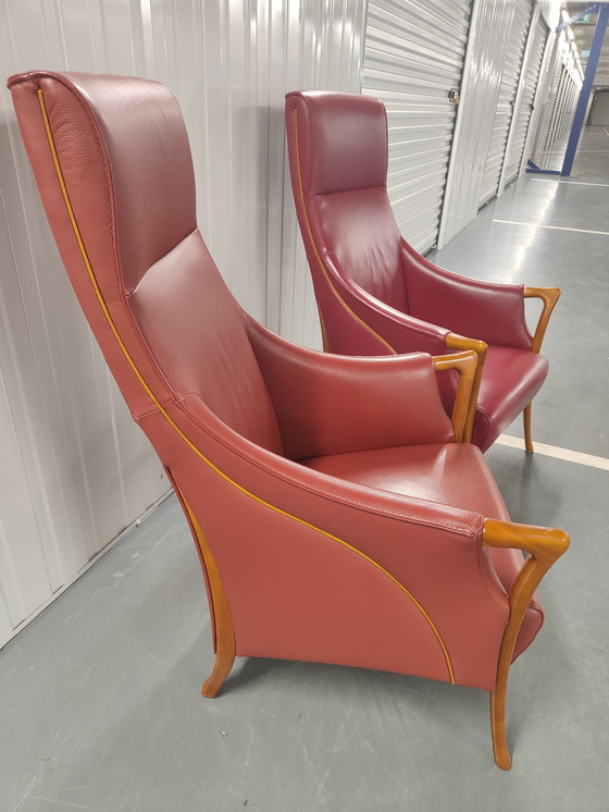Image 1 of Deux cuir rouge Giorgetti Progetti 64240 Highback