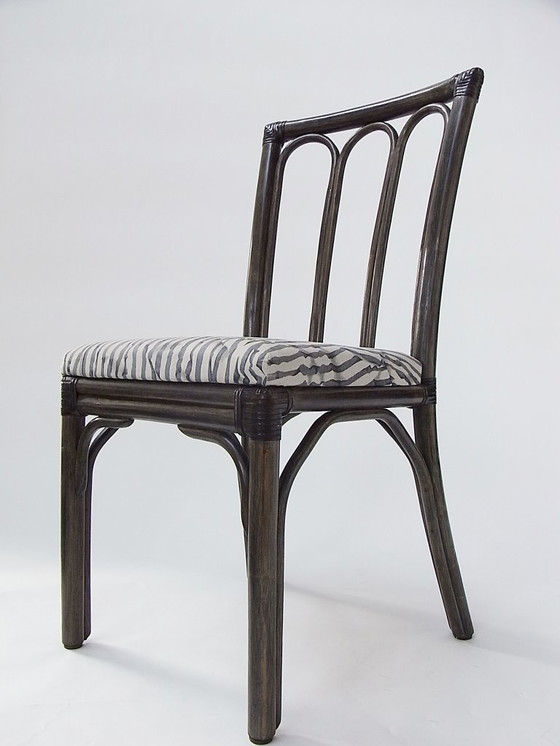 Image 1 of Eetkamerstoelen (6) gemaakt van rotan en bamboe door McGuire, VS, jaren 70