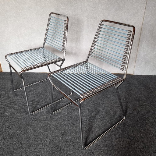 2 vintage chairs inspired by René Herbst