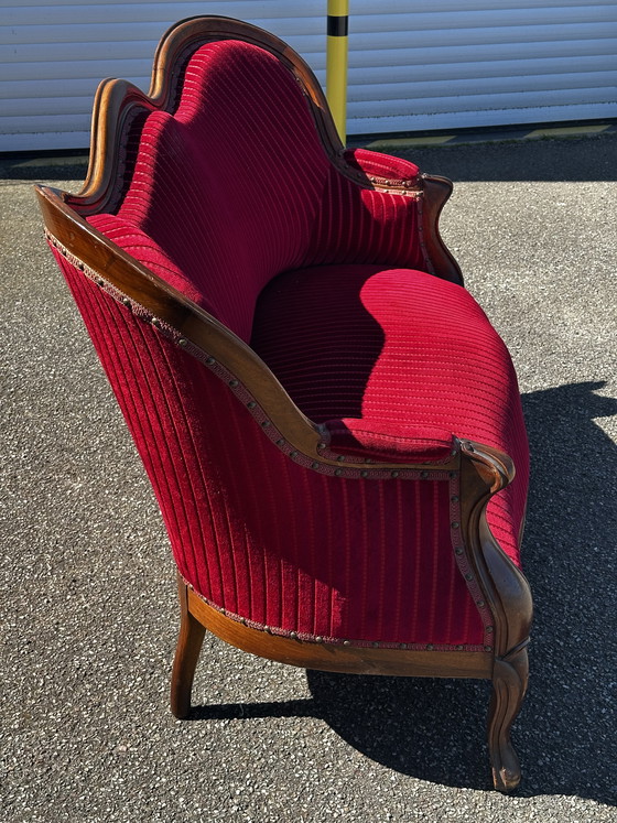 Image 1 of Louis XV style sofa in molded wood - 19th century