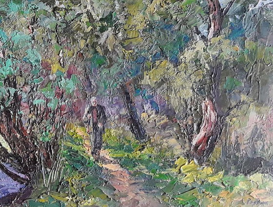 Original Painting Nature Landscape Summer Forest On The Hunt – Paintings & Drawings, Canvas (photo 7 of 7)