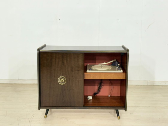 Image 1 of Barkast uit het midden van de 20e eeuw / Vintage platenspeler / Commode uit de jaren 60