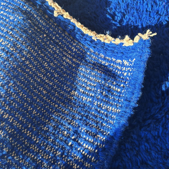 Image 1 of Handgewebter Berberteppich aus 100% Wolle Blau Klein
