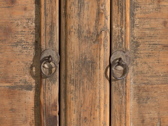 Credenza antica a tre ante in legno di pino – Cina, circa 1900 – Credenze con vetrina, Iron (photo 12 of 40)