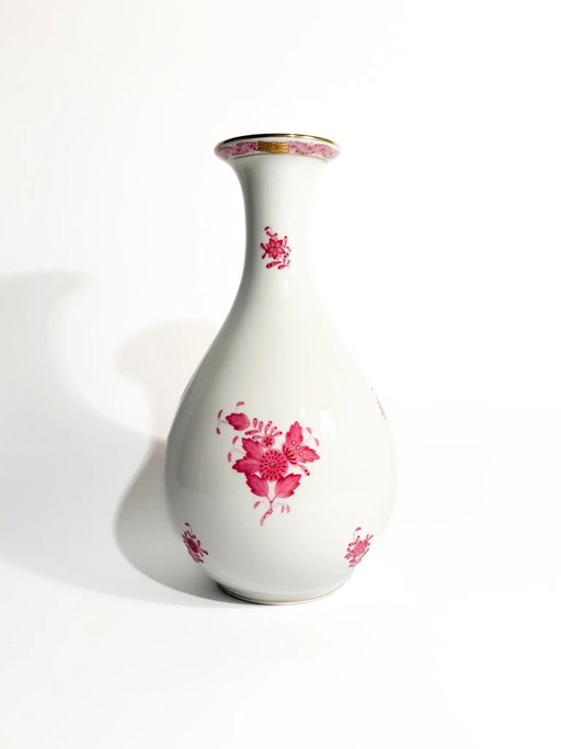 1950s Herend Apponyi Pink Porcelain Vase
