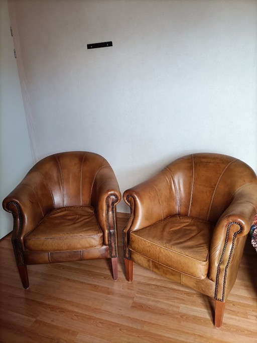 Dos hermosos sillones Bendic – fauteuils, Leather, Wood