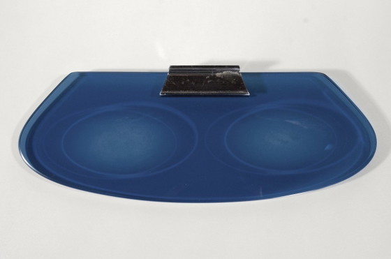 Seifenablage in Kobaltblau, 32 cm breit x 12 cm tief, Fontana Arte zugeschrieben, 1970 – Wanddekoration, Glass (photo 5 of 5)