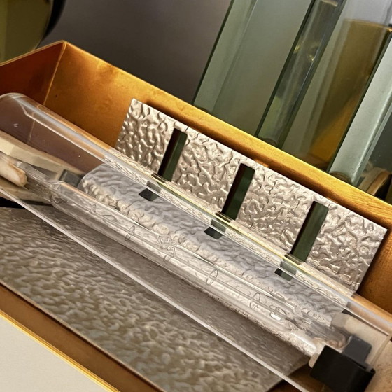 Hollywood Regency Wandlampen in vergulde messing voetstukken, 1970, Set van 2 – Metal, Glass, Art Deco (photo 11 of 15)