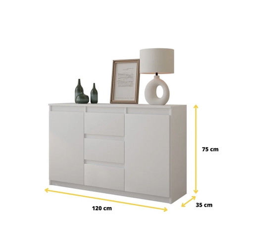 Nuovo | Cassettiera moderna | Credenza con 3 cassetti e 2 ante – Alias, dressoirs, Mdf (photo 2 of 5)
