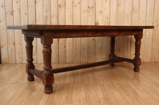 Grande table de ferme en chêne style monastère