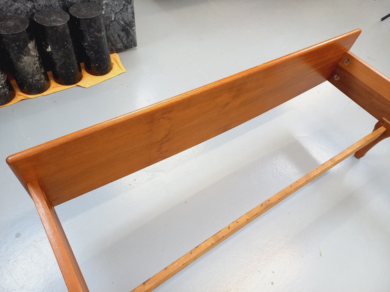 Image 1 of Scandinavian-style vintage double bed in teak by designers Tricoire and Vecchione for the "Meubles TV Paris" brand in the 1960s.