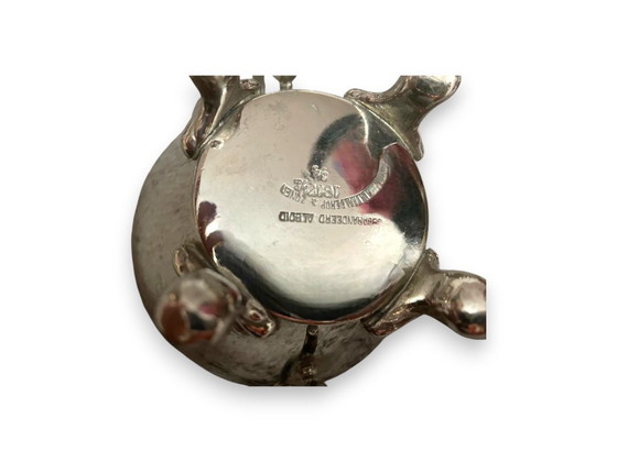 Image 1 of Antieke suiker- en melkkan set in art nouveau stijl uit de jaren 1920, Nederlands, verzilverd, van Daalderop & Sons.