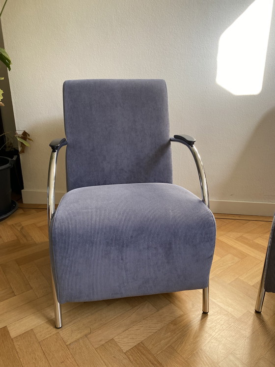 Image 1 of Woood Halifax stoelen grijsblauw