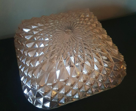 Image 1 of Lampe de plafond et applique murale vintage avec pointes en diamant nacrées,