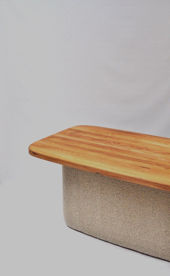 unieke sculpturale eetkamertafel van eikenhout en wol, zachte zaken, Eettafels, Bruin, Modern (foto 8 van 9)