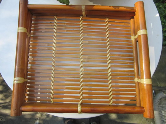 Vintage Serving Tray / Basket, Bamboo Wicker - Kitchenalia - Retro – Kitchen accessories (photo 2 of 5)