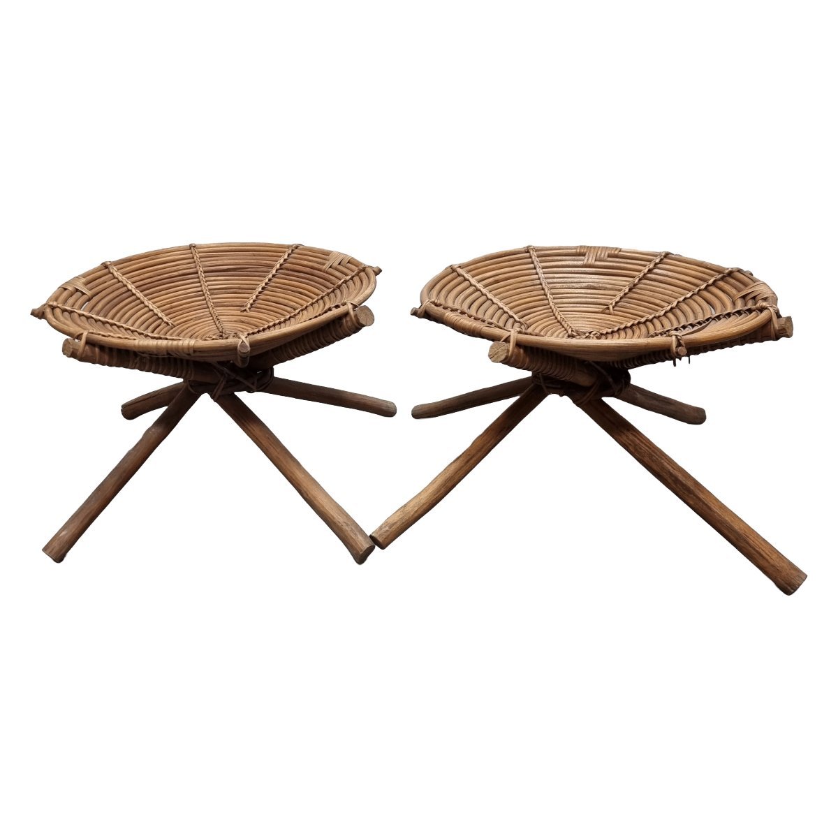 Vintage African Rattan Stools | €225 | Whoppah
