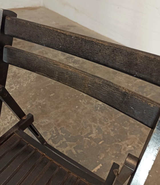 Image 1 of 4 vintage houten klapstoelen