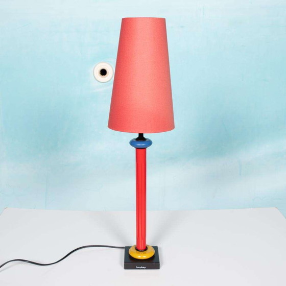 Image 1 of Memphis table lamp 1980s, minimalist table lamp colors