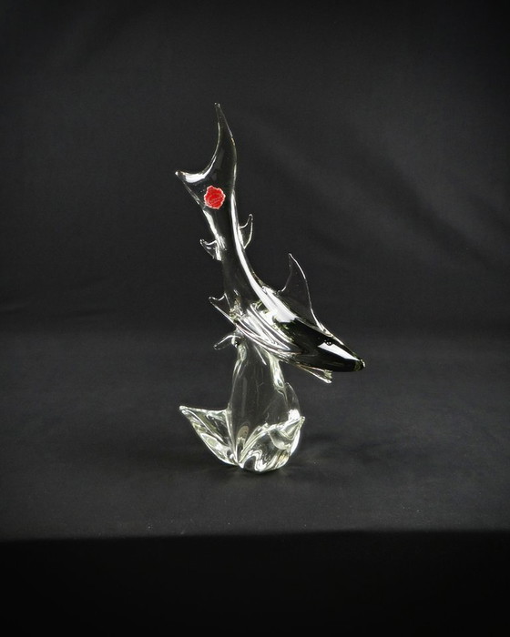 Image 1 of Murano glass shark signed Maestri Vetrai modernist vintage 60s
