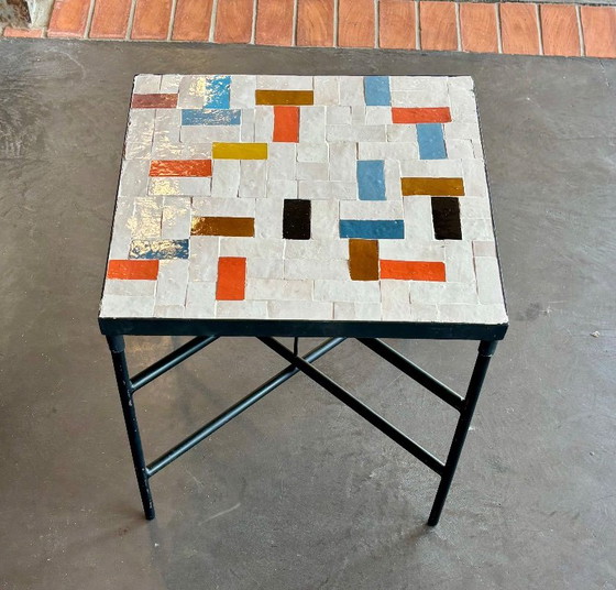 Handmade Moroccan Zellige Side Table – Hand-Forged Iron – Unique Piece – Coffee tables (photo 9 of 9)