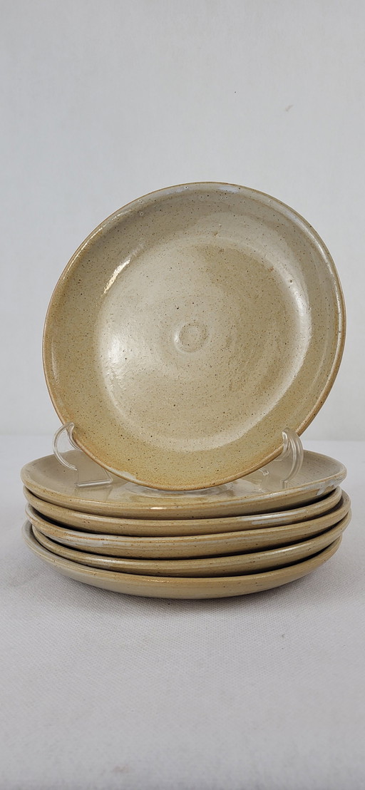 6 Assiettes à Dessert en Grès Puisaye