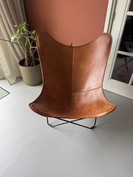 Cuero Mariposa butterfly chair saddle leather