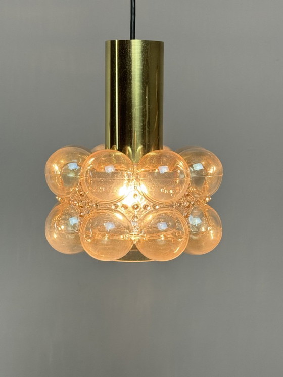 Image 1 of Mid-Century Bubble Glass Pendant Lamp by Helena Tynell for Glashütte Limburg, Germany, 1960s