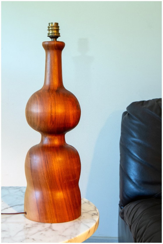 Large 60s Turned Wood Lamp JS Guy – Table lamps (photo 7 of 8)