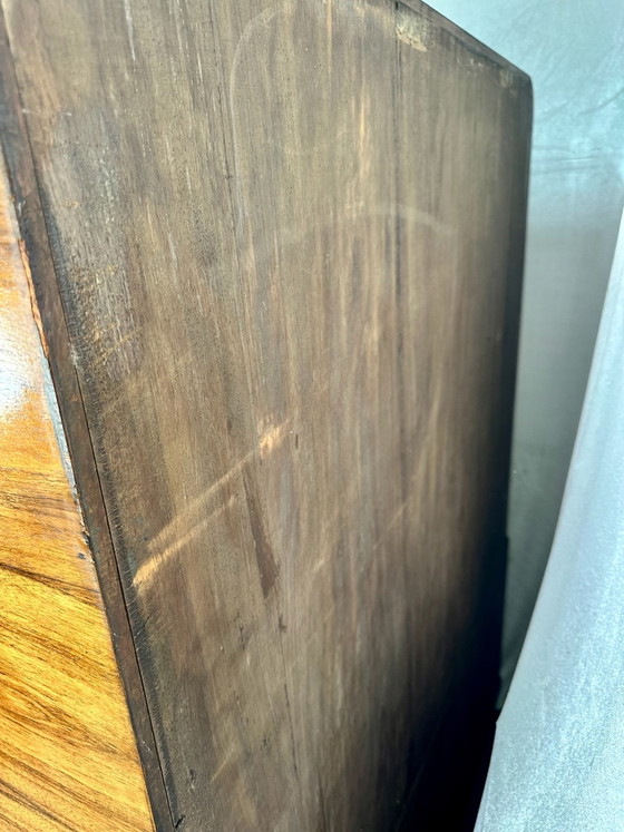 Antique Art Deco Style Display Cabinet Burr Walnut 1920s/30s, Wood, Brown (photo 2 of 15)