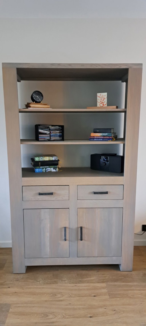 Beautiful rustic oak cabinet grey/beige