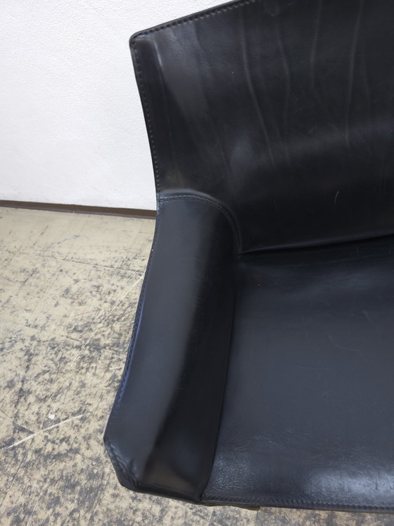 Image 1 of Cassina Cab 413 Set Designer Fauteuil Lederen Stoel Zwart