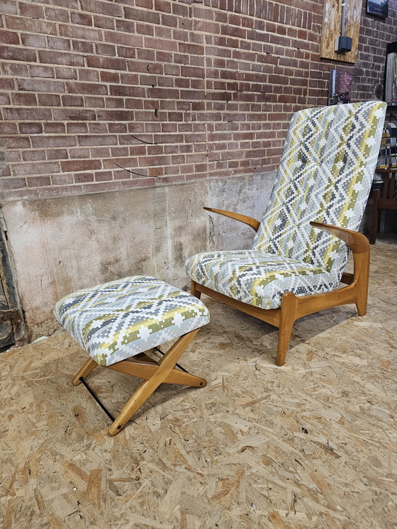 Image 1 of Gimson&Slater Rock N'Rest Relax Fauteuil Met Hocker