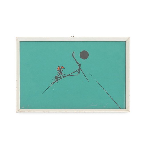 Emilio Scanavino, silkscreen on cardboard, 1960s