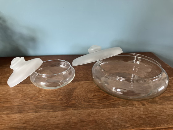 Image 1 of Pot à biscuits et bonbonnière Royal Leerdam conçus par Jacques Boon