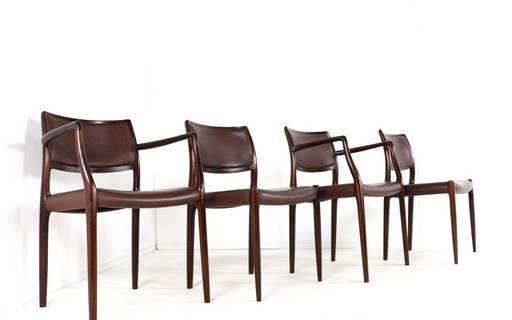 Ensemble 2 + 2 chaises Niels Otto Moller modèle 65 + 80 vintage