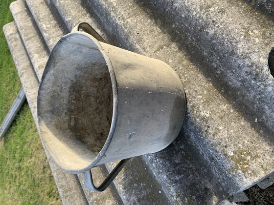 Vintage Galvanized Zinc Planter, 1950s – Plant pot (photo 3 of 4)