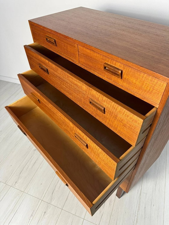Image 1 of Cassettiera vintage danese in teak di Holger Jensen per FDB, stile Mid-Century Modern, anni '60.