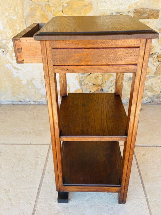 Image 1 of Consolle Art Déco a tre ripiani in noce, anni '30