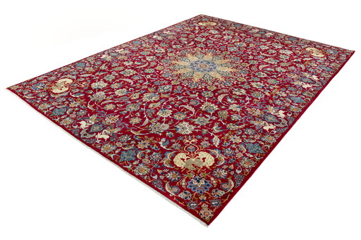 Handgeknoopt oosters Isfahan-tapijt - 435 x 315 cm