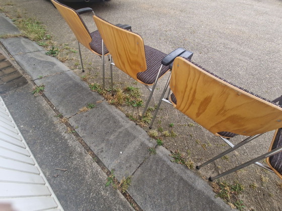 4 vintage 60s chairs – Dining chairs, Plastic, Textile (photo 4 of 8)