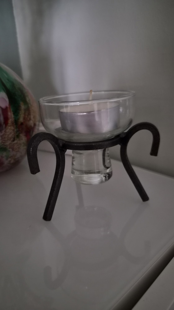 Danish Design wrought iron Candle holder from the 80s – Erik Höglund, Metal (photo 2 of 5)