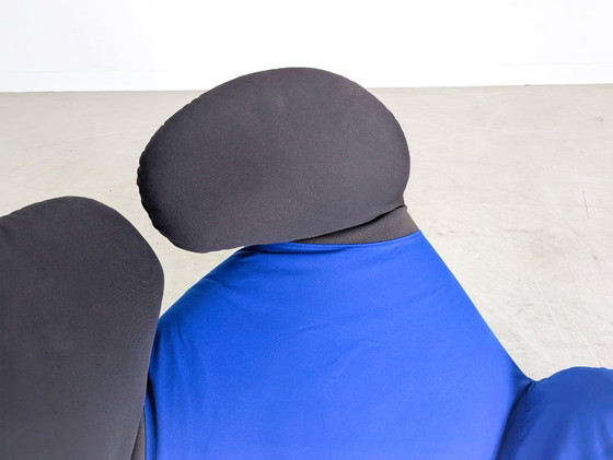 Image 1 of Silla original Cassina Wink Toshiyuki Kita tela negra azul