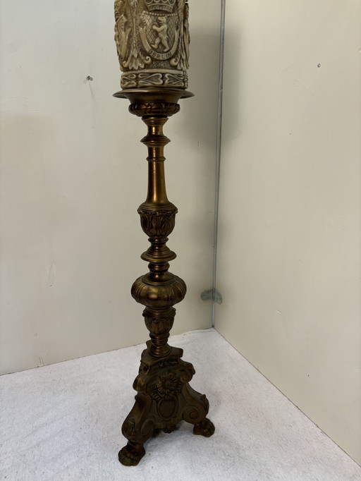 Vintage bronze candle holder