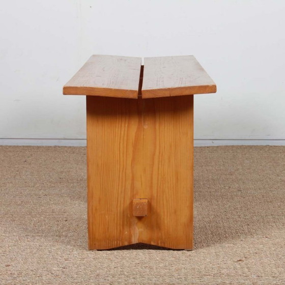 Image 1 of Vintage grenen bank, werk uit de 20e eeuw