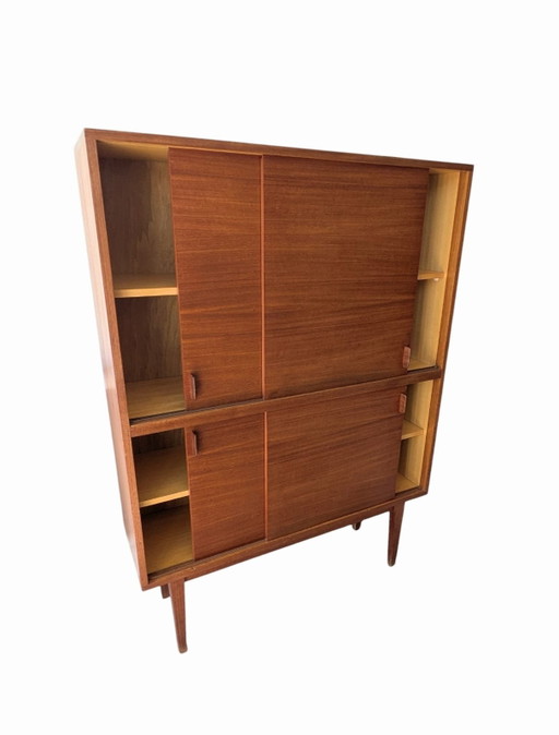 Vintage teakhouten highboard, jaren '60-'70