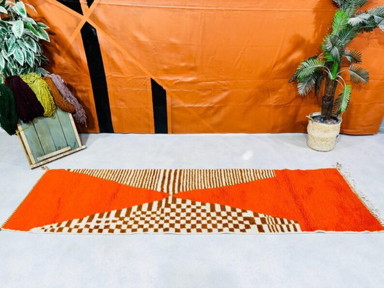 Image 1 of Tapis marocain en laine naturelle 400cmx100cm