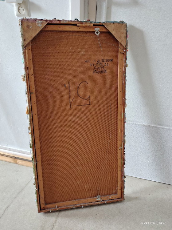 Image 1 of Large mirror with shell rim in a sturdy frame.