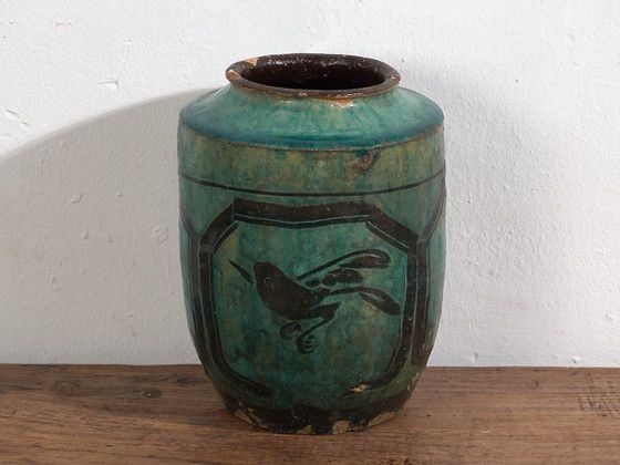 Jarrón antiguo esmaltado verde esmeralda (c.1820) #26 – Jarrones (photo 28 of 40)