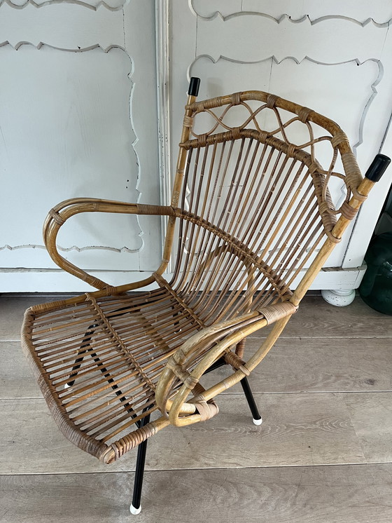Image 1 of Rotan jaren 60 fauteuil stoel 